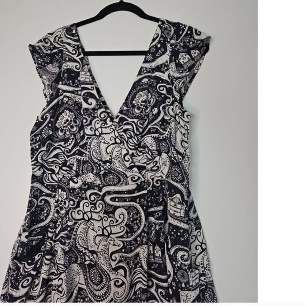 Anthropologie by Moulinette soeur Black Swirling villages Women's size 12 - Picture 2 of 11